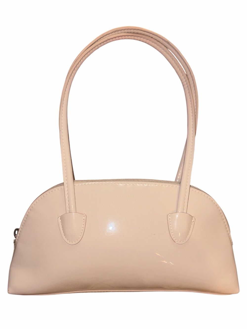 Divided Patent Blush Shoulder Bag